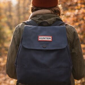 Hunter Navy and Red Logo Backpack